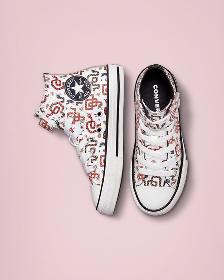 Tenisky Vysoke Converse Chuck Taylor All Star Easy-On Snake Dievcenske Biele Siva Červené | SK NOZCA1